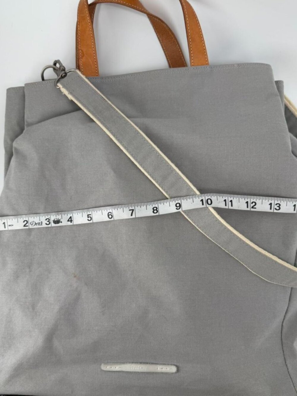 RAWROW R Bag Canvas Tote Bag Gray Crossbody Shoulder Bag Leather Handles Minimal - Picture 7 of 7